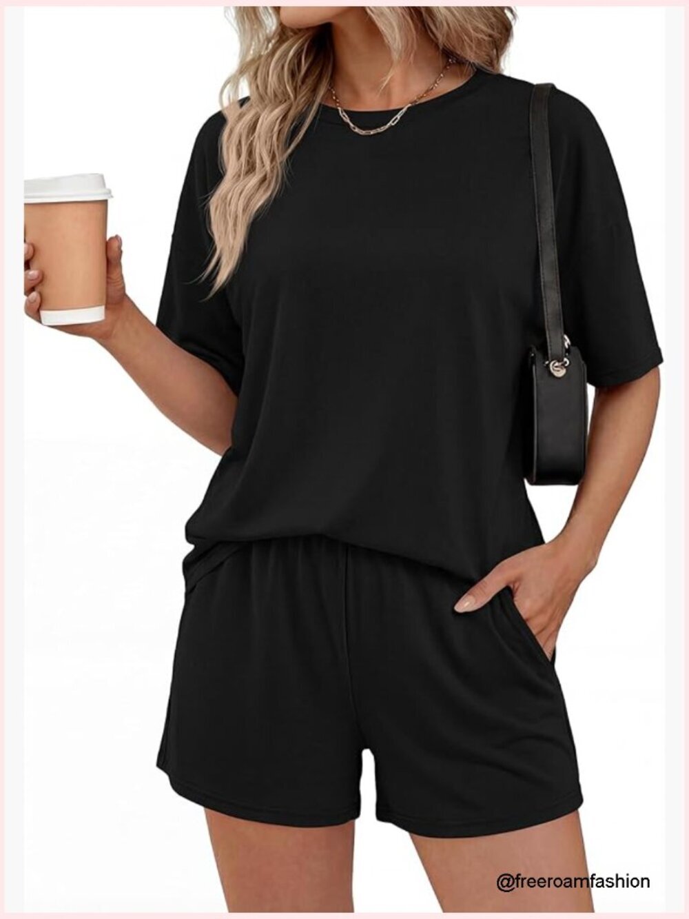 2 Piece Lounge Set Summer Airport Travel Vacation Outfits Loose Short Set